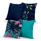 Kit 4 Almofadas Decorativas Own Natureza Azul - 45x45 Cm