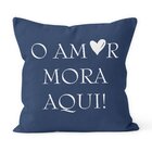 Kit 4 Almofadas Decorativas Own O Amor Mora Aqui Azul - 45x45