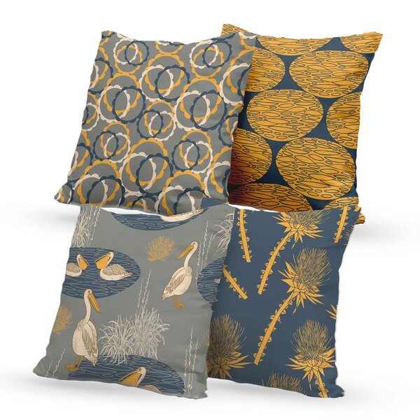 Kit 4 Almofadas Decorativas Own Pelicano - 45x45 Cm