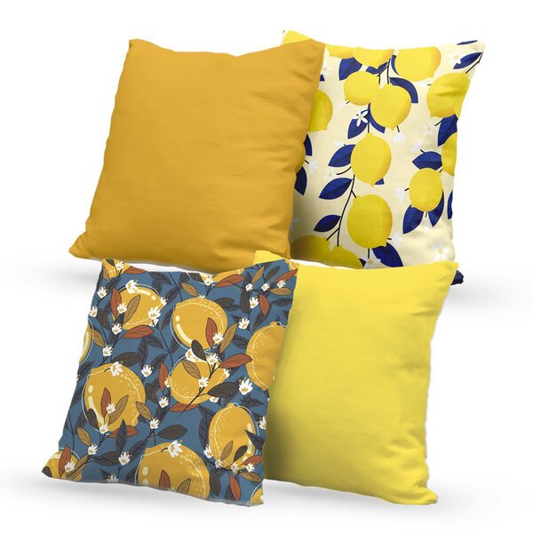 Kit 4 Almofadas Decorativas Own Pêssegos - 45x45 Cm