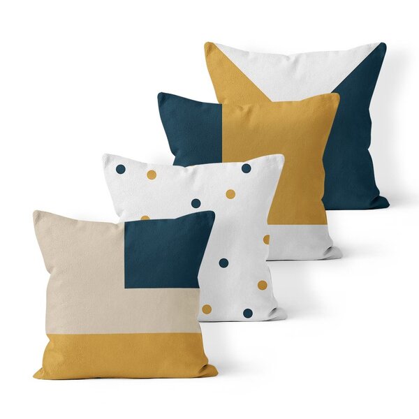 Kit 4 Almofadas Decorativas Own Poá  - 45x45 Cm Tecido Confor