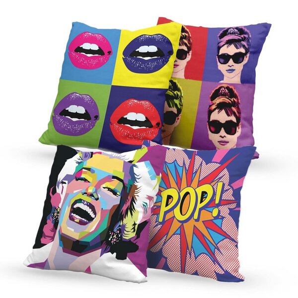 Kit 4 Almofadas Decorativas Own Pop Art - 45x45 Cm