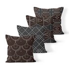 Kit 4 Almofadas Decorativas Own Preta Geométrica - 45x45 Cm