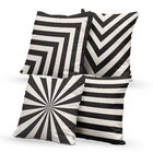 Kit 4 Almofadas Decorativas Own Preto E Branco Listras - 45x4