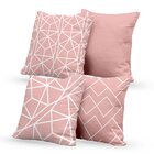 Kit 4 Almofadas Decorativas Own Rosa Geométrico Branco - 45x4