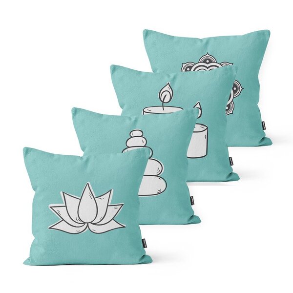 Kit 4 Almofadas Decorativas Own Símbolos Budismo Tifanny - 45