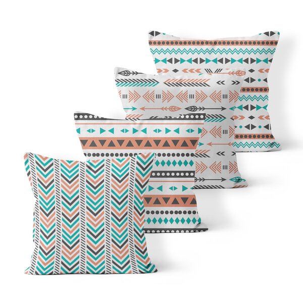 Kit 4 Almofadas Decorativas Own Triângulos Coloridos - 45x45