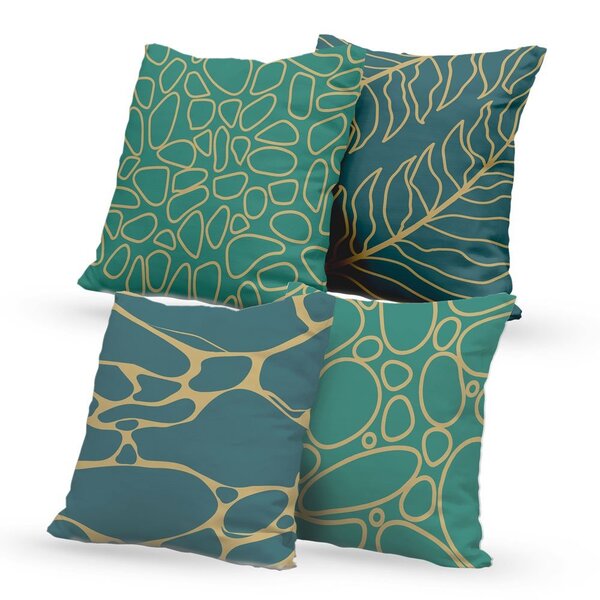 Kit 4 Almofadas Decorativas Own Verdes - 45x45 Cm Tecido Conf