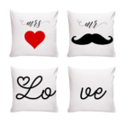 Kit 4 Almofadas Decorativas Para Sofá 40x40 Para Casal Branco