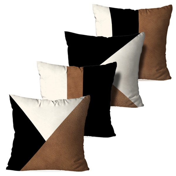 Kit 4 Almofadas Decorativas Rústica Marrom