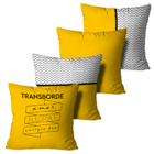 Kit 4 Almofadas Decorativas Transborde Amor, Alegria...