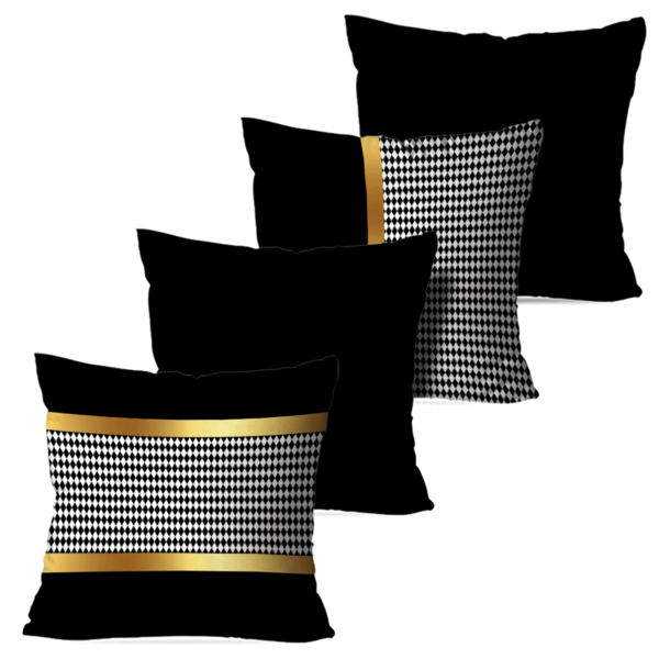 Kit 4 Almofadas Decorativas Xadrez