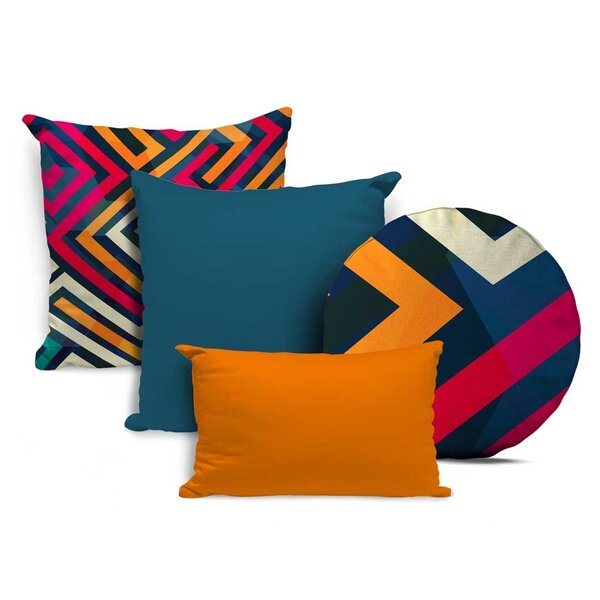 Kit 4 Almofadas Divine Abstrato Color Único