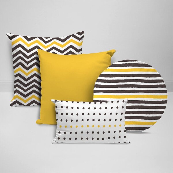 Kit 4 Almofadas Divine Abstrato Stripes Único