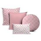 Kit 4 Almofadas Divine Elementos Rosas Único