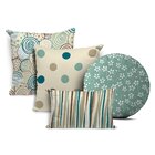 Kit 4 Almofadas Divine Geométrico Bege Único