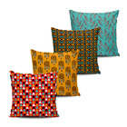 Kit 4 Almofadas Etnicas Coloridas 45x45cm