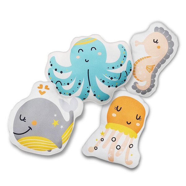 Kit 4 Almofadas Infantis Fundo Do Mar