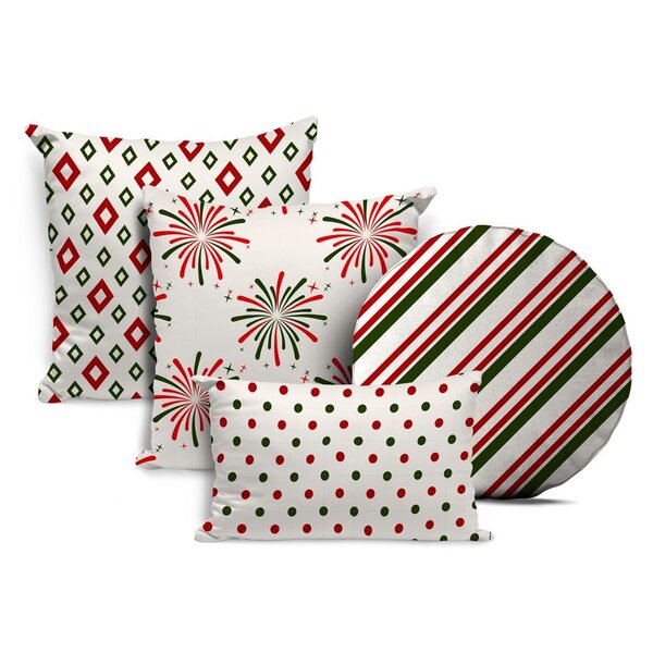 Kit 4 Almofadas Natal Divine Fireworks Único