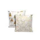 Kit 4 Almofadas Natal Divine Símbolos Em Dourado Único