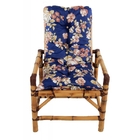 Kit 4 Almofadas Para Cadeira De Bambu Vime - Azul Escuro