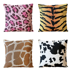 Kit 4 Almofadas Para Sofá Sala Cheia 40x40 Animais Branco