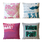 Kit 4 Almofadas Para Sofá Sala Cheia 40x40 Te Amo Pai E Mãe B