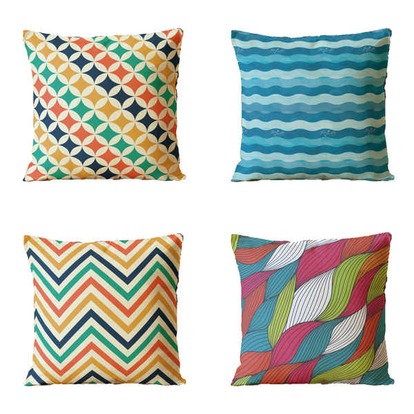 Kit 4 Almofadas Para Sofá Sala Cheia 40x40 Várias Estampas Br