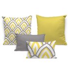 Kit 4 Almofadas Premium Amarelo Único