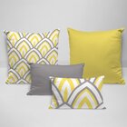 Kit 4 Almofadas Premium Amarelo Único