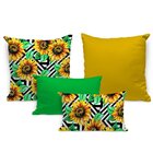 Kit 4 Almofadas Premium Girassol Único