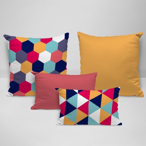 Kit 4 Almofadas Premium Multicolorido Único