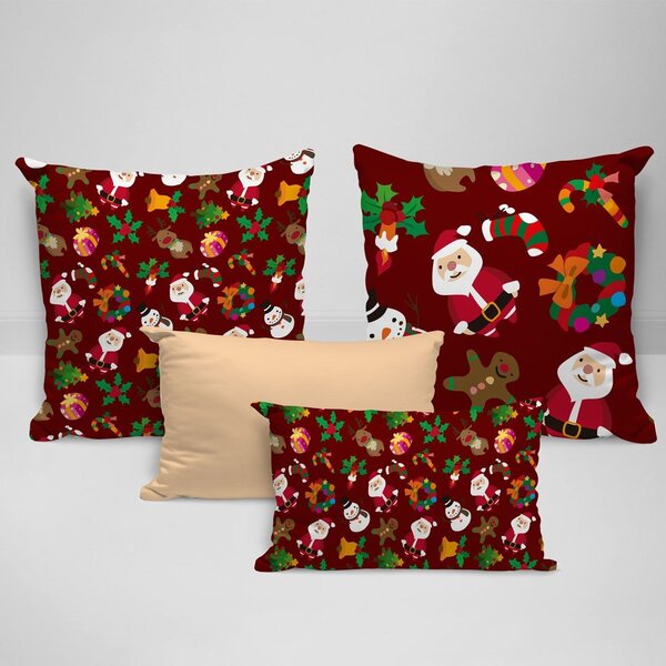 Kit 4 Almofadas Premium Natal Elementos Natalinos Único