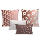 Kit 4 Almofadas Premium Natal Golden Lines Único