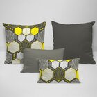 Kit 4 Almofadas Premium Pentágonos Único