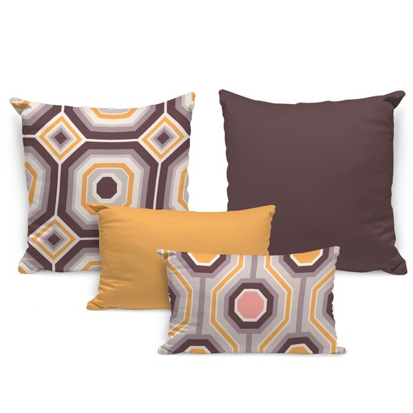 Kit 4 Almofadas Premium Quadrados Abstratos Único