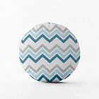 Kit 4 Almofadas Redondas Abstrato Azul Único