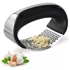 Kit 4 Amassador Triturador Alho Cozinha Inox Manual 10cm