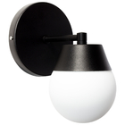 Kit 4 Arandela Parede Jabuticaba Preta Globo Vidro Leitoso