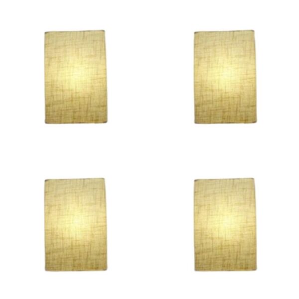 Kit/4 Arandela Retangular Retro Md-2002 Cúpula Em Tecido 25/1