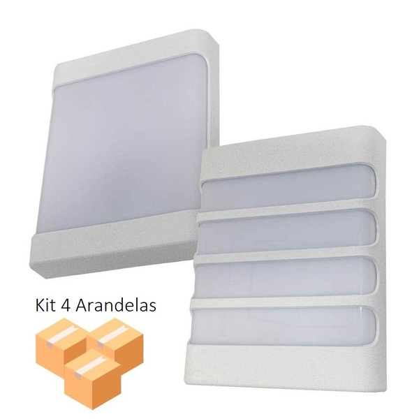 Kit 4 Arandelas Duas Face Branca 3000k 20w Bivolt