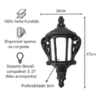 Kit 4 Arandelas Externa Interna De Parede Em Ferro Fundido