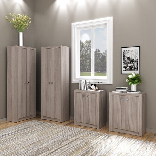 Kit 4 Armários Multiuso Para Escritório Com 2 Armários Baixo