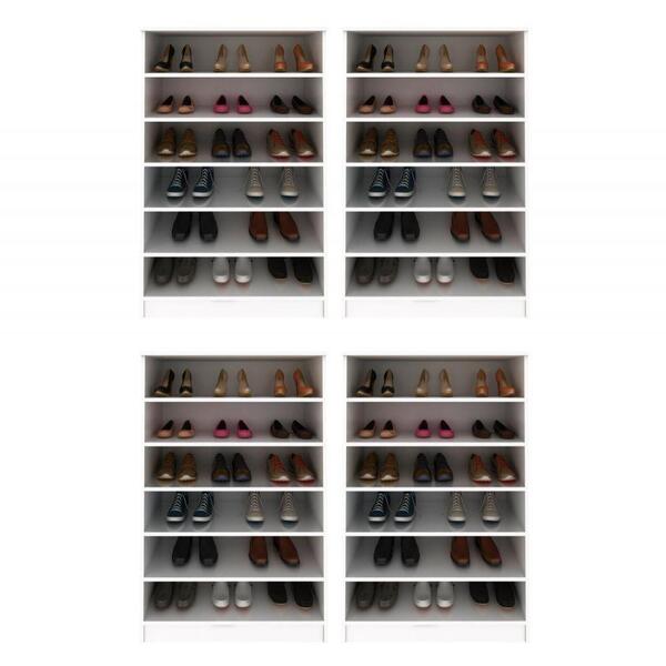 Kit 4 Armários Multiuso Sapateira Bell P04 Mpozenato Branco