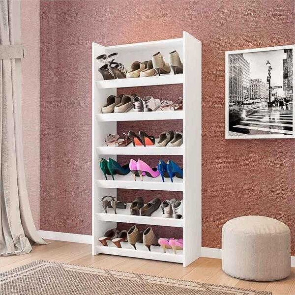 Kit 4 Armários Sapateira Multiuso Paris Branco Lumil Móveis