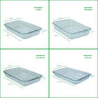 Kit 4 Assadeiras Retangulares De Vidro 1l- 1,6l- 2,2l E 3l