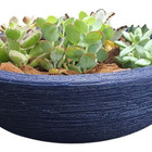 Kit 4 Bacias Para Plantas Azul De Polietileno 32x11 Cm