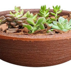 Kit 4 Bacias Para Plantas Marrom De Polietileno 32x11 Cm