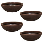 Kit 4 Bacias Para Plantas Marrom De Polietileno 32x11 Cm