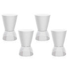 Kit 4 Bancos Nickcom Cristal Branco